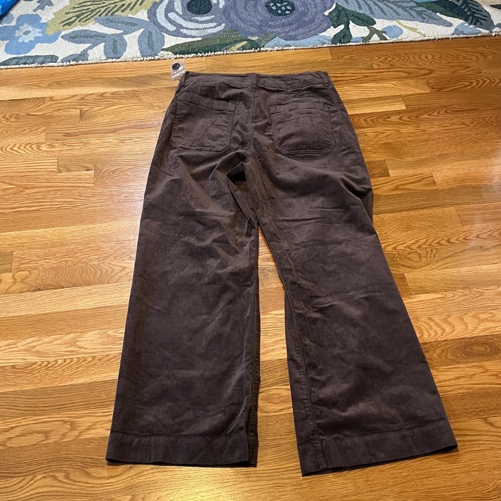 Anthropologie x Maeve Colette Wide-Leg Full Length Corduroy Pants Brown 33 NWT - Picture 13 of 14